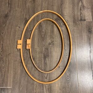 Vintage Embroidery Hoops Wooden Oval -Set Of 2-Large Oval 27”- Med Oval 20”